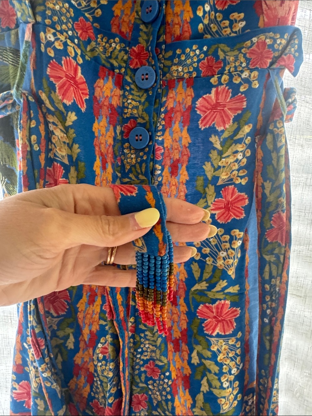 FARM Rio Blue Floral Belted Romper - Picture 5 of 5